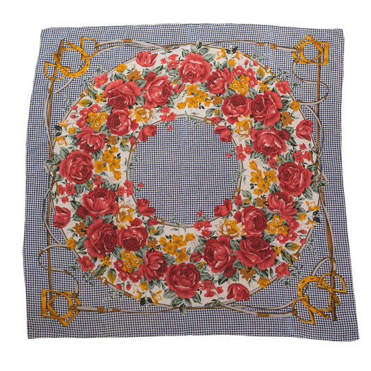 Vintage Silk Floral Scarf