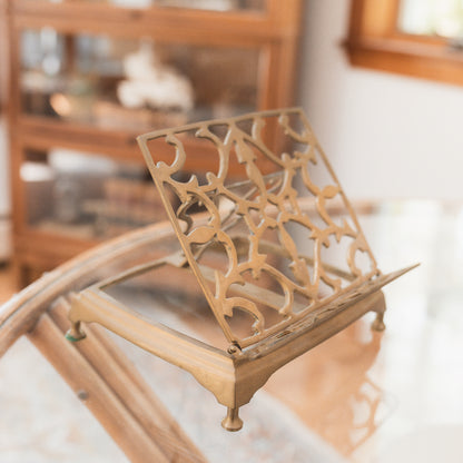 Antique Ornate Brass Adjustable Book Stand