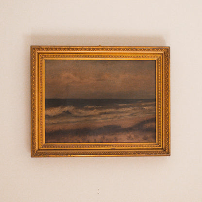 Antique Seascape Oil Painting