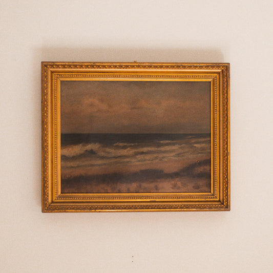 Antique Seascape Oil Painting