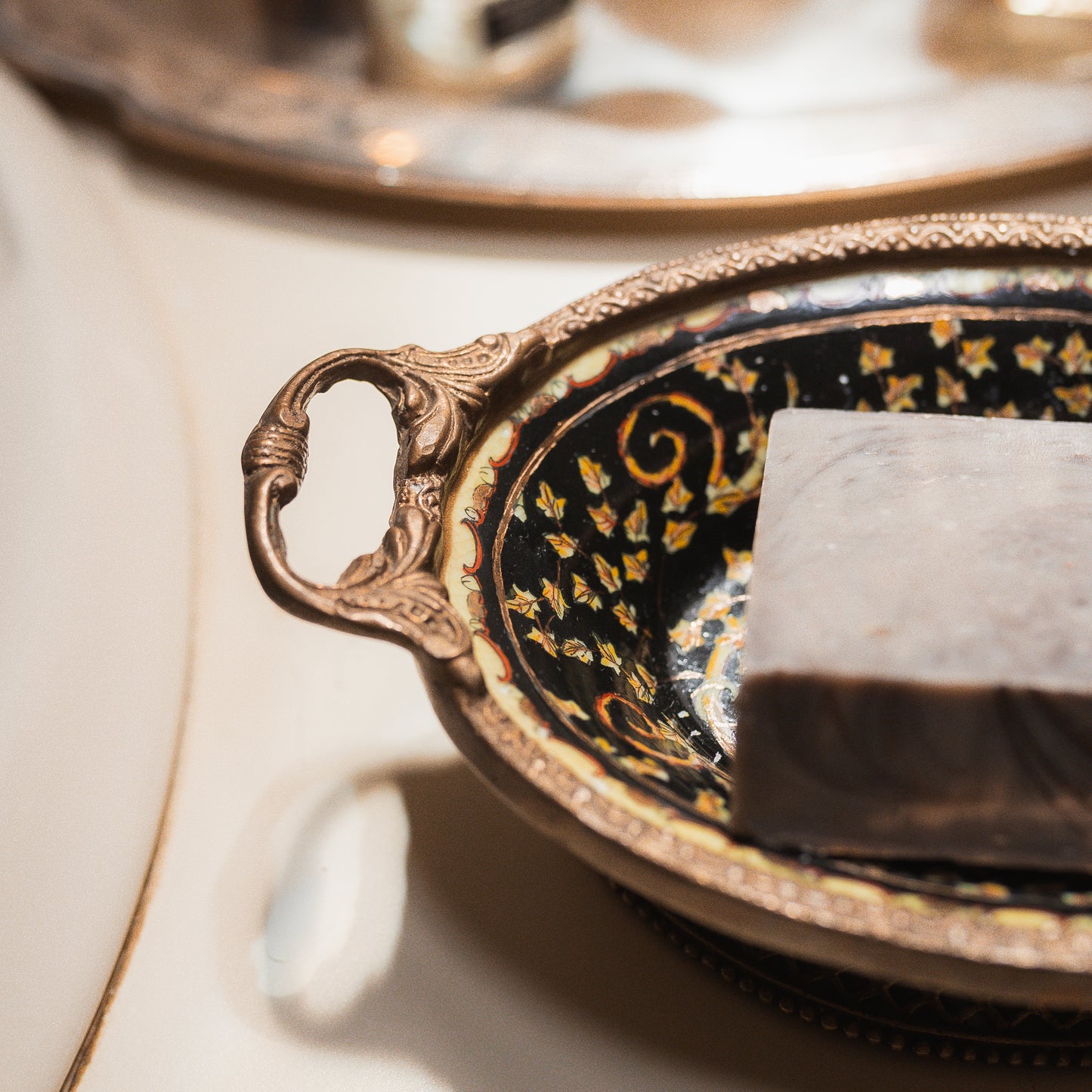 Cloisonné & Bronze Soap Dish