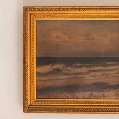 Antique Seascape Oil Painting