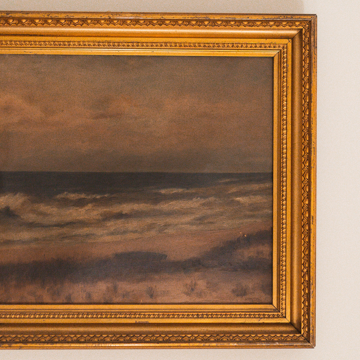 Antique Seascape Oil Painting