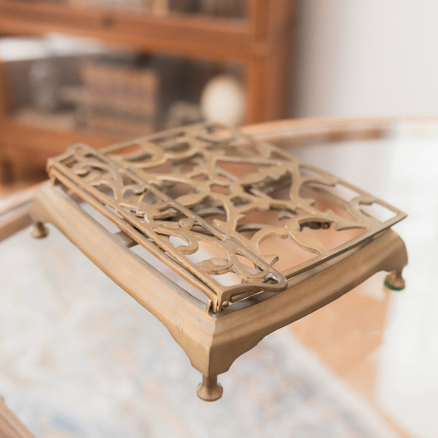 Antique Ornate Brass Adjustable Book Stand