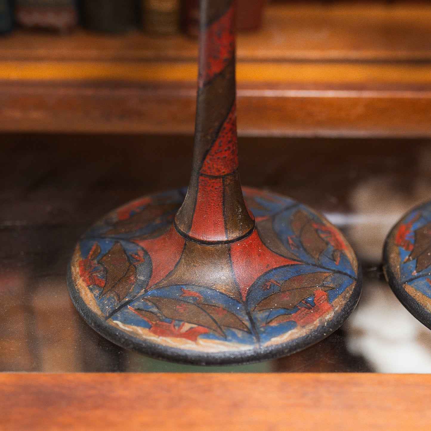 Folk Art Lighthouse Hand-Painted Candlesticks