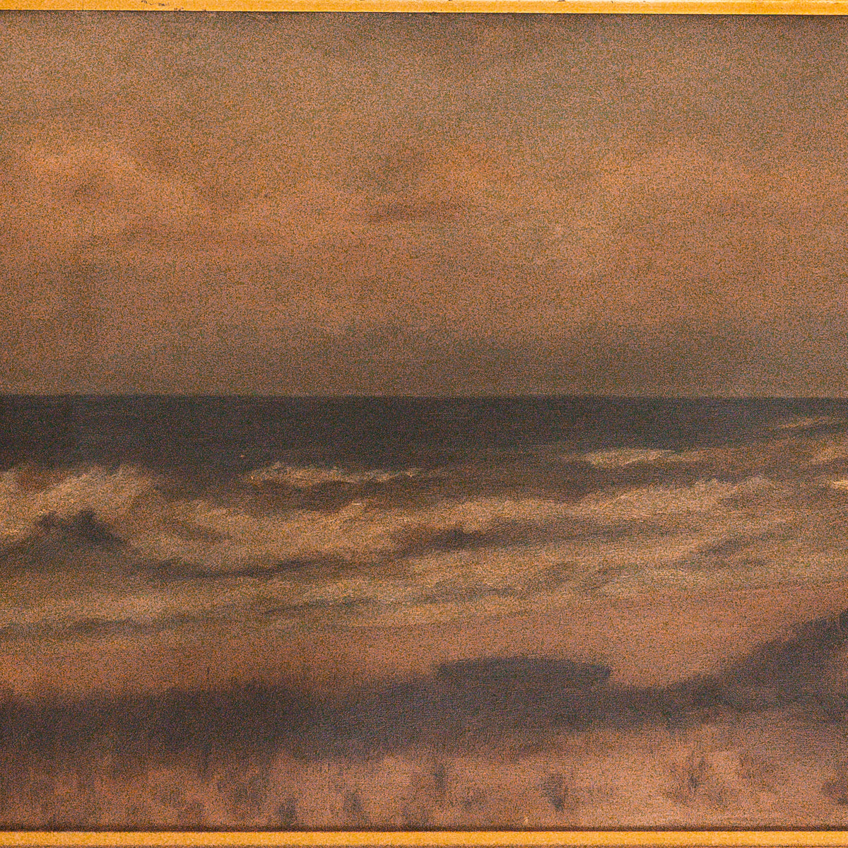Antique Seascape Oil Painting