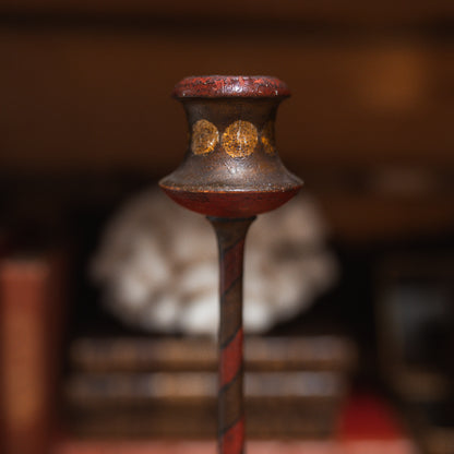 Folk Art Lighthouse Hand-Painted Candlesticks