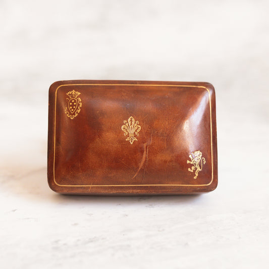 Vintage Italian Leather Trinket Box