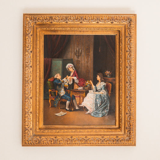 Vintage Parlor Oil Painting