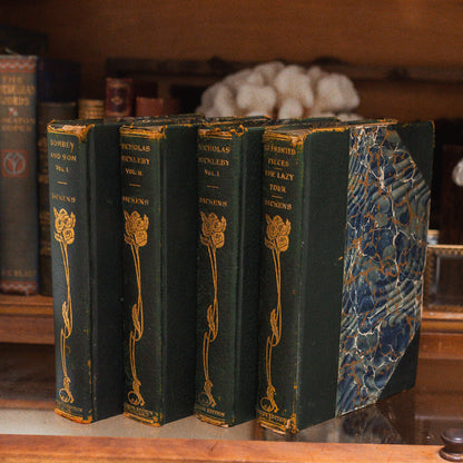 Set of 4 Antique Charles Dickens Books