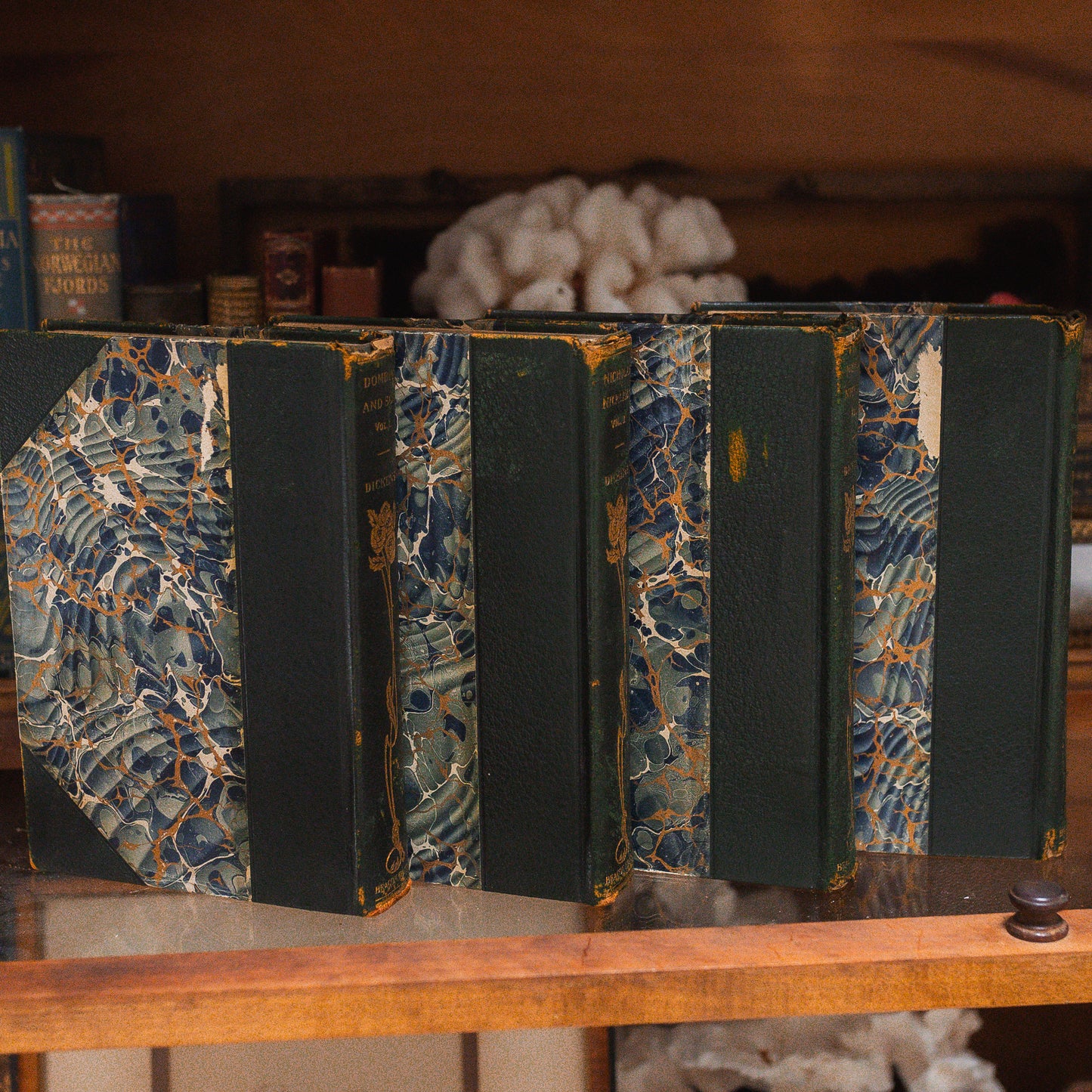 Set of 4 Antique Charles Dickens Books