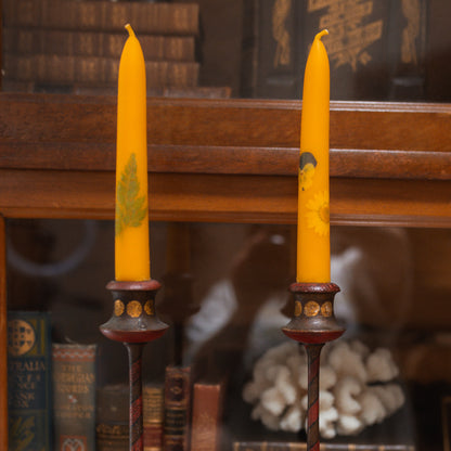Folk Art Lighthouse Hand-Painted Candlesticks