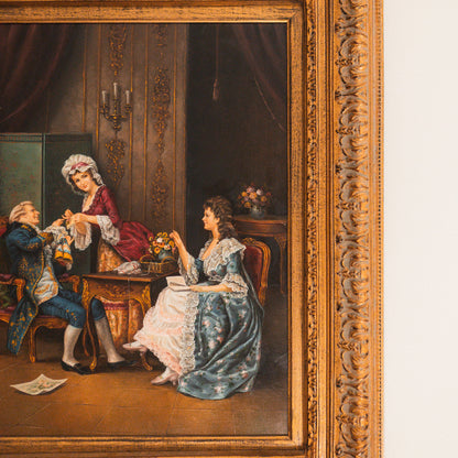 Vintage Parlor Oil Painting