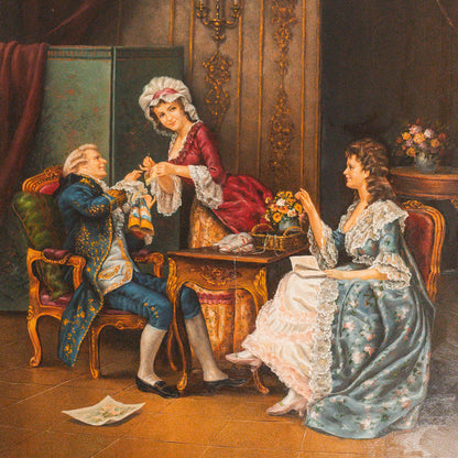 Vintage Parlor Oil Painting
