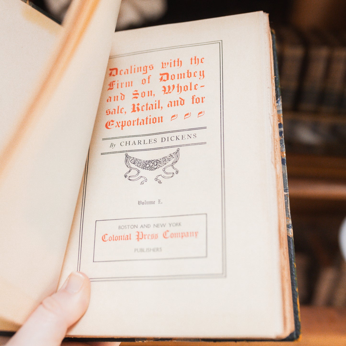 Set of 4 Antique Charles Dickens Books