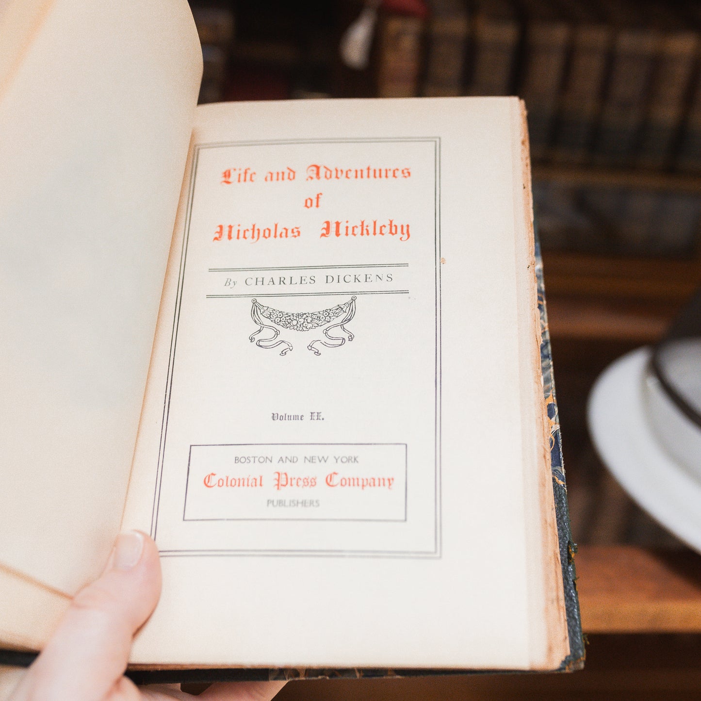 Set of 4 Antique Charles Dickens Books