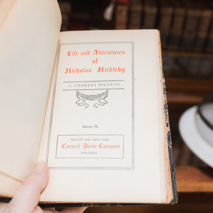 Set of 4 Antique Charles Dickens Books
