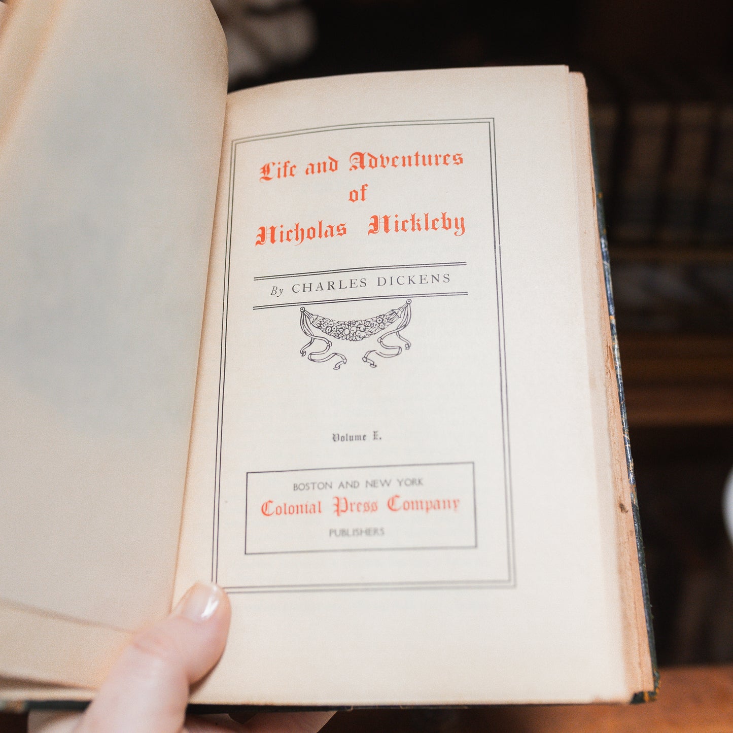 Set of 4 Antique Charles Dickens Books