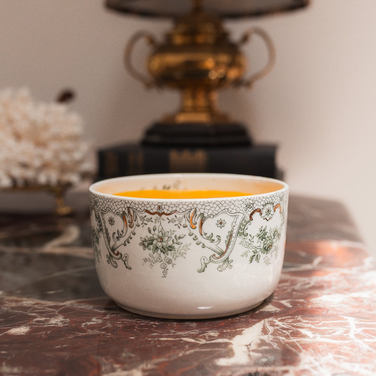 Vintage John Edwards English Ceramic Beeswax Candle