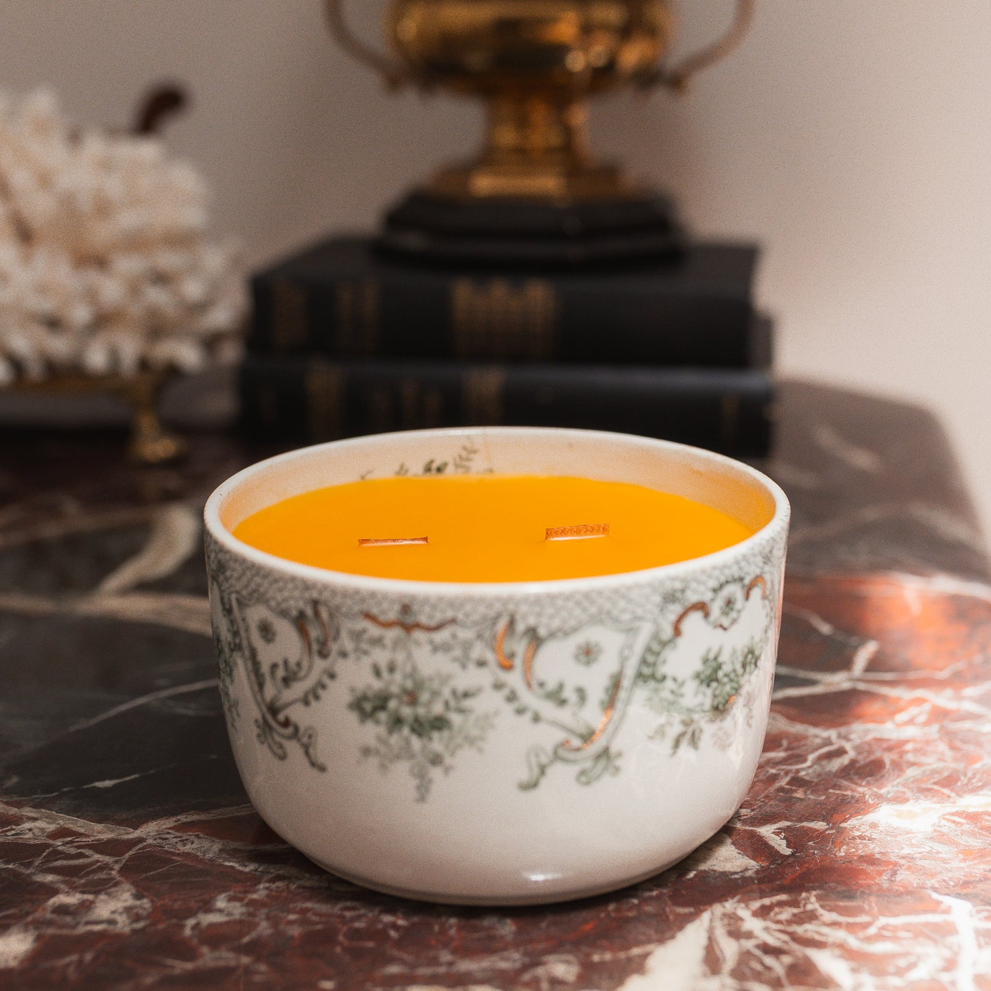 Vintage John Edwards English Ceramic Beeswax Candle