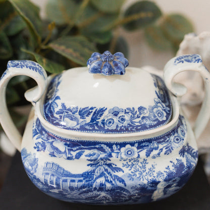 Antique Porcelain Lidded Sugar Bowl