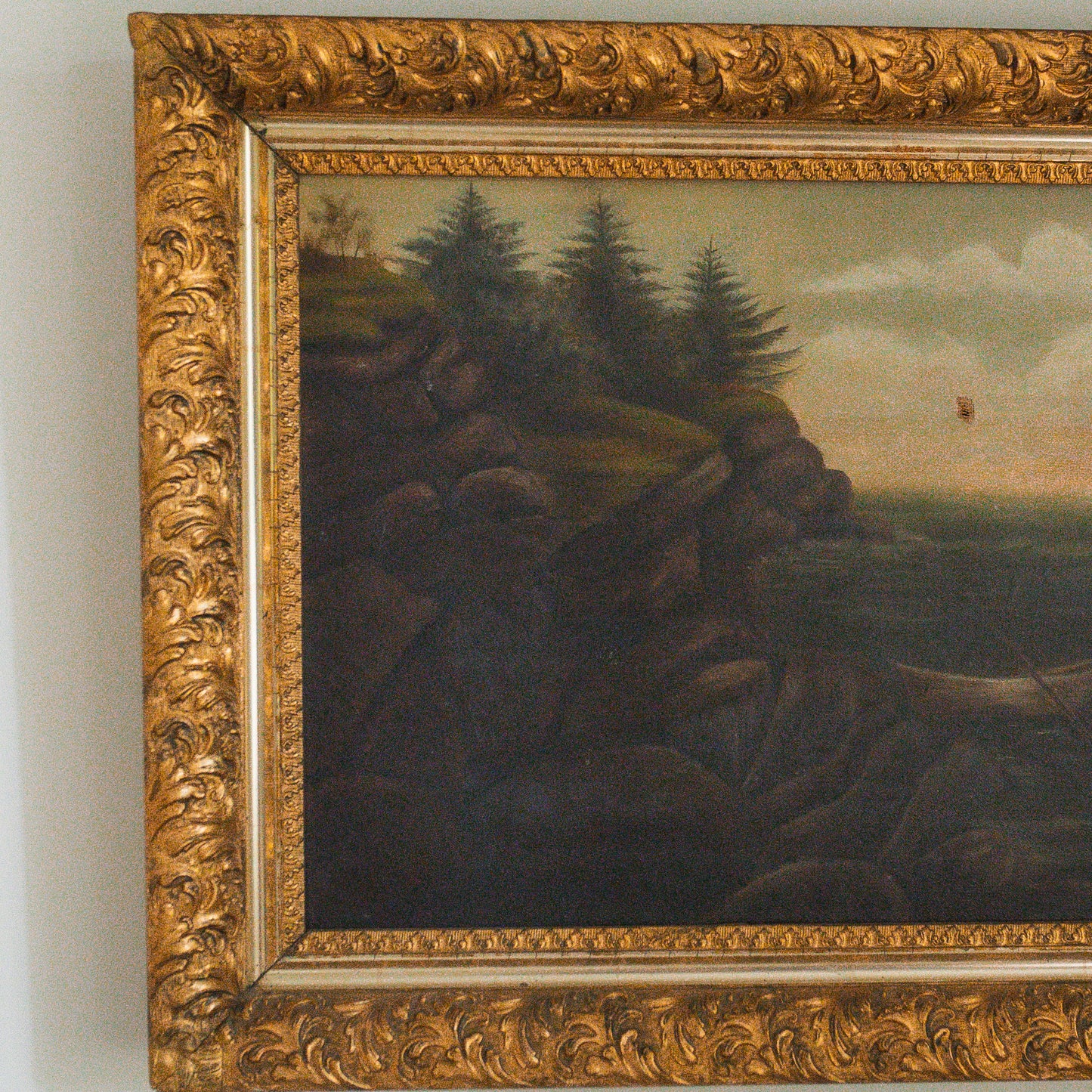 New England Coastline Oil on Canvas Painting