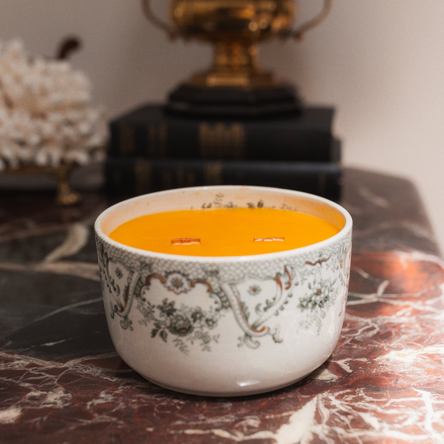 Vintage John Edwards English Ceramic Beeswax Candle