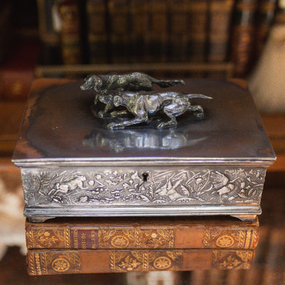 Antique Quadruple Silver Plated Humidor 1892