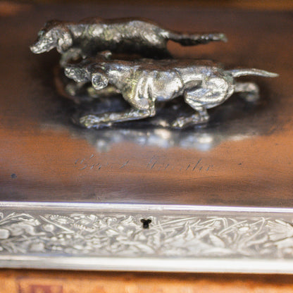 Antique Quadruple Silver Plated Humidor 1892