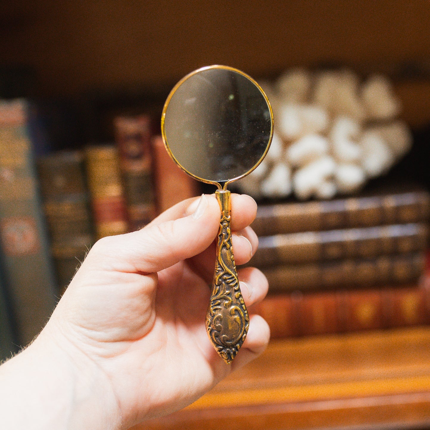 Antique Ladies Brass Magnifying Glass