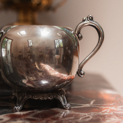 Silver Sugar Bowl Beeswax Candle