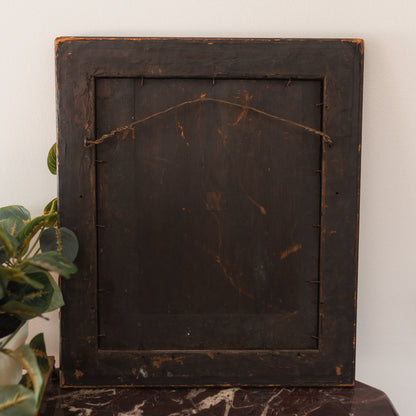 William and Mary Style Antique Burlwood Framed Mirror