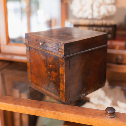 Antique Burlwood Tea Caddy