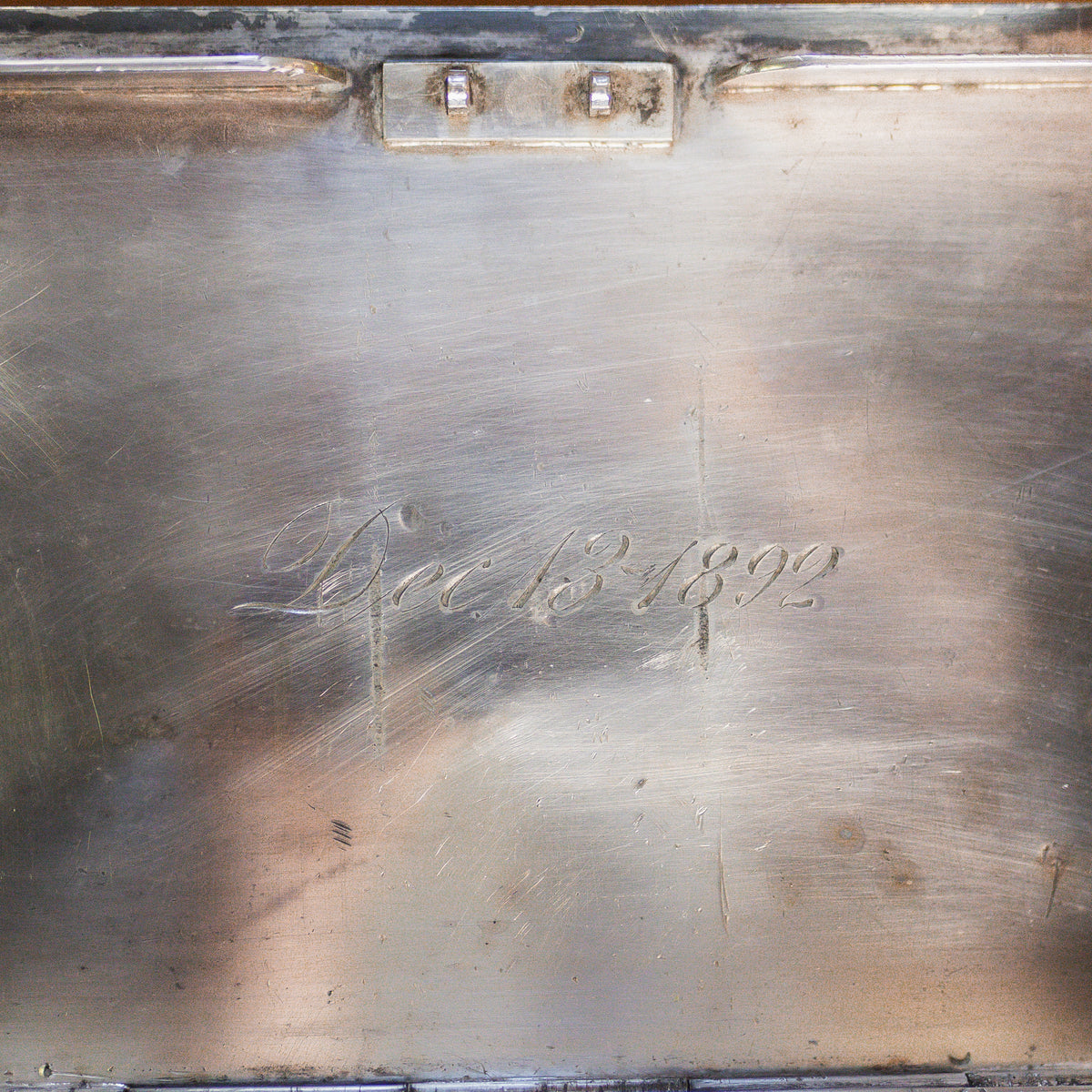 Antique Quadruple Silver Plated Humidor 1892