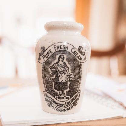 Wigtownshire Creamery Co. Antique “Pure Fresh Cream” Jar