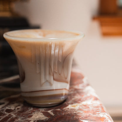 Amethyst Slag Glass Beeswax Candle