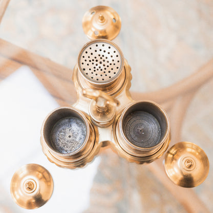 Spanish Polished Brass Inkstand Set