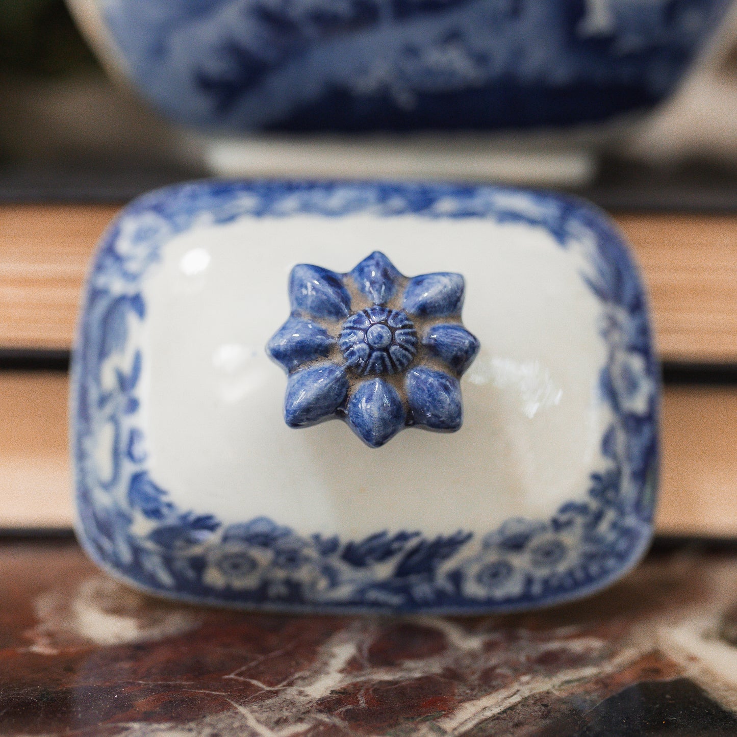 Antique Porcelain Lidded Sugar Bowl