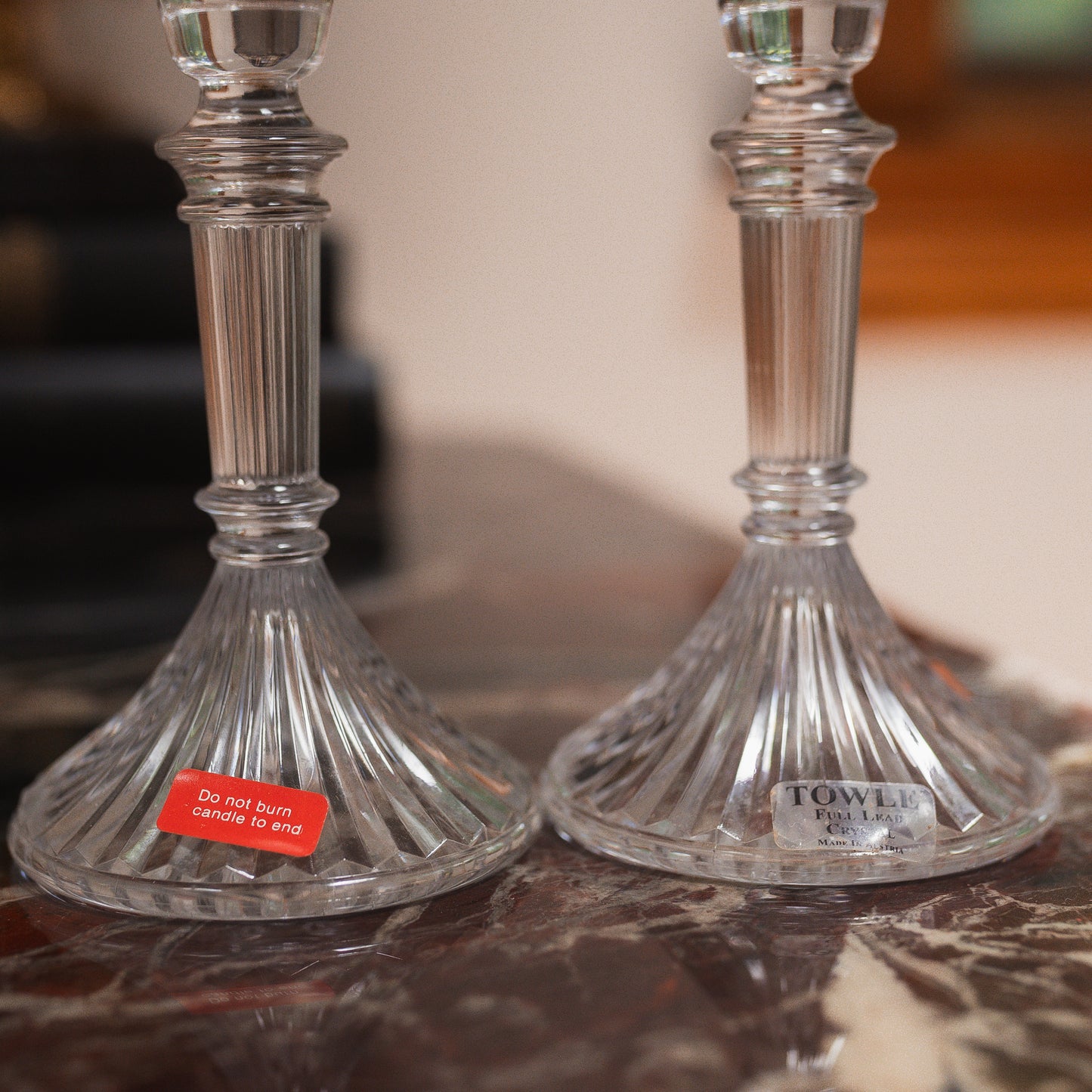 Vintage Towle Crystal Candlesticks