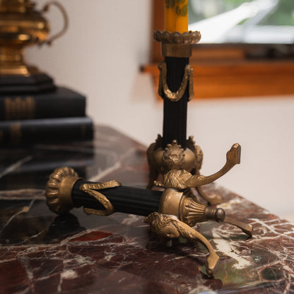 Antique Bronze Candlestick Holders