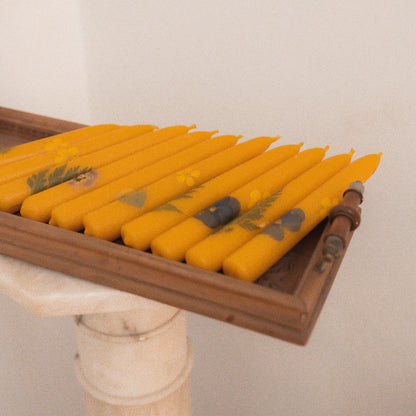 Floral Beeswax Taper Candle